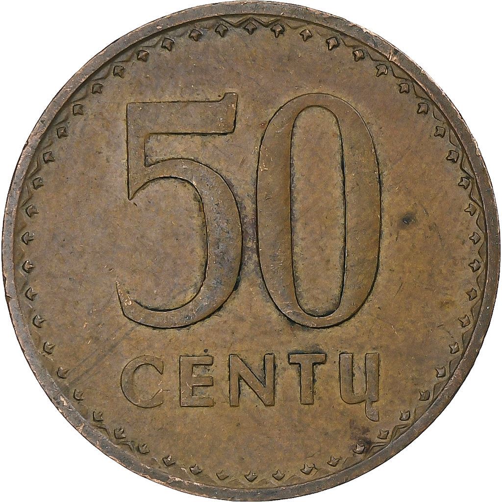 Lithuania | 50 Centų Coin | Bronze | Horse or equine | KM:90 | 1991