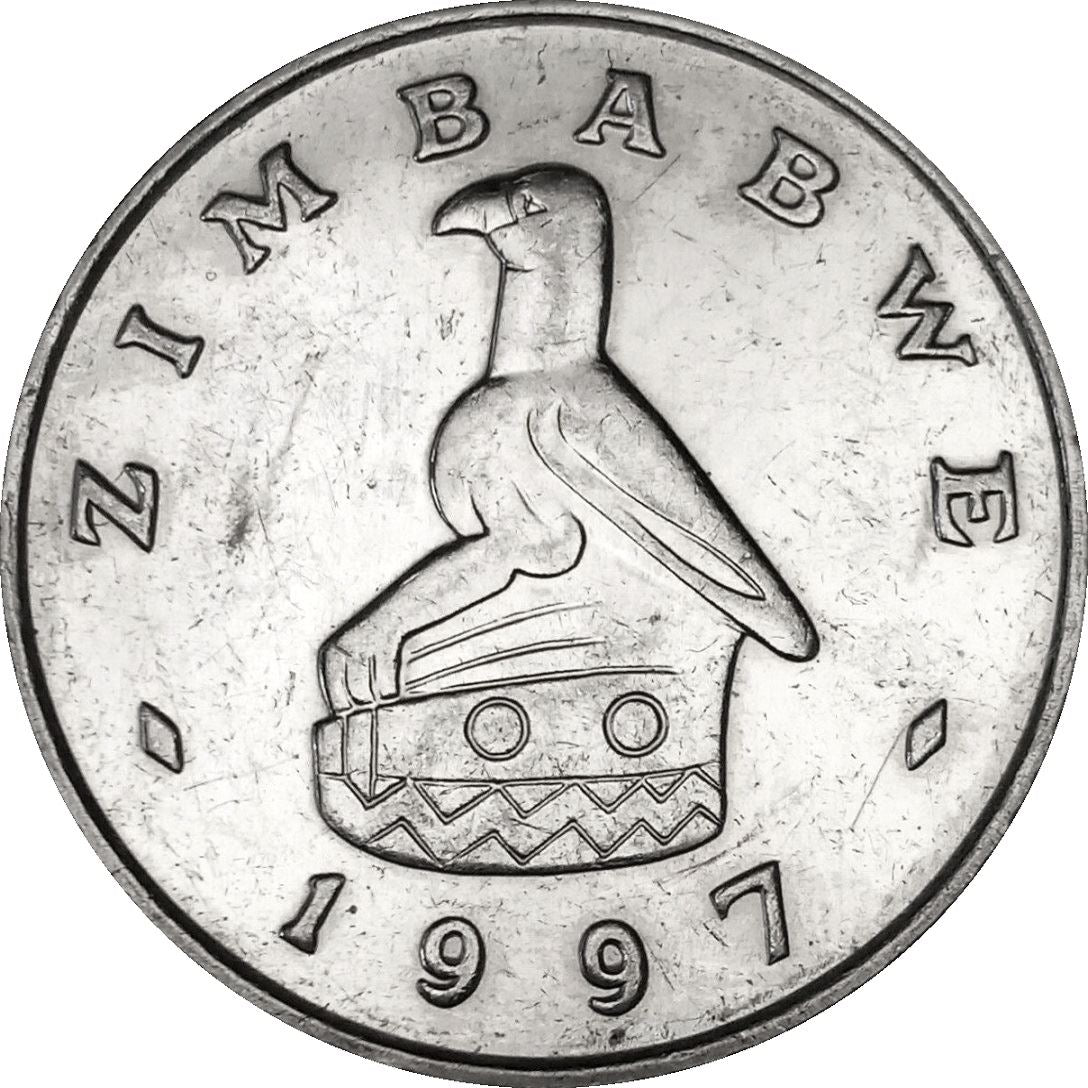 Zimbabwe | 50 Cents Coin | Bateleur Eagle | Sun | Independence | KM5 | 1980 - 1997