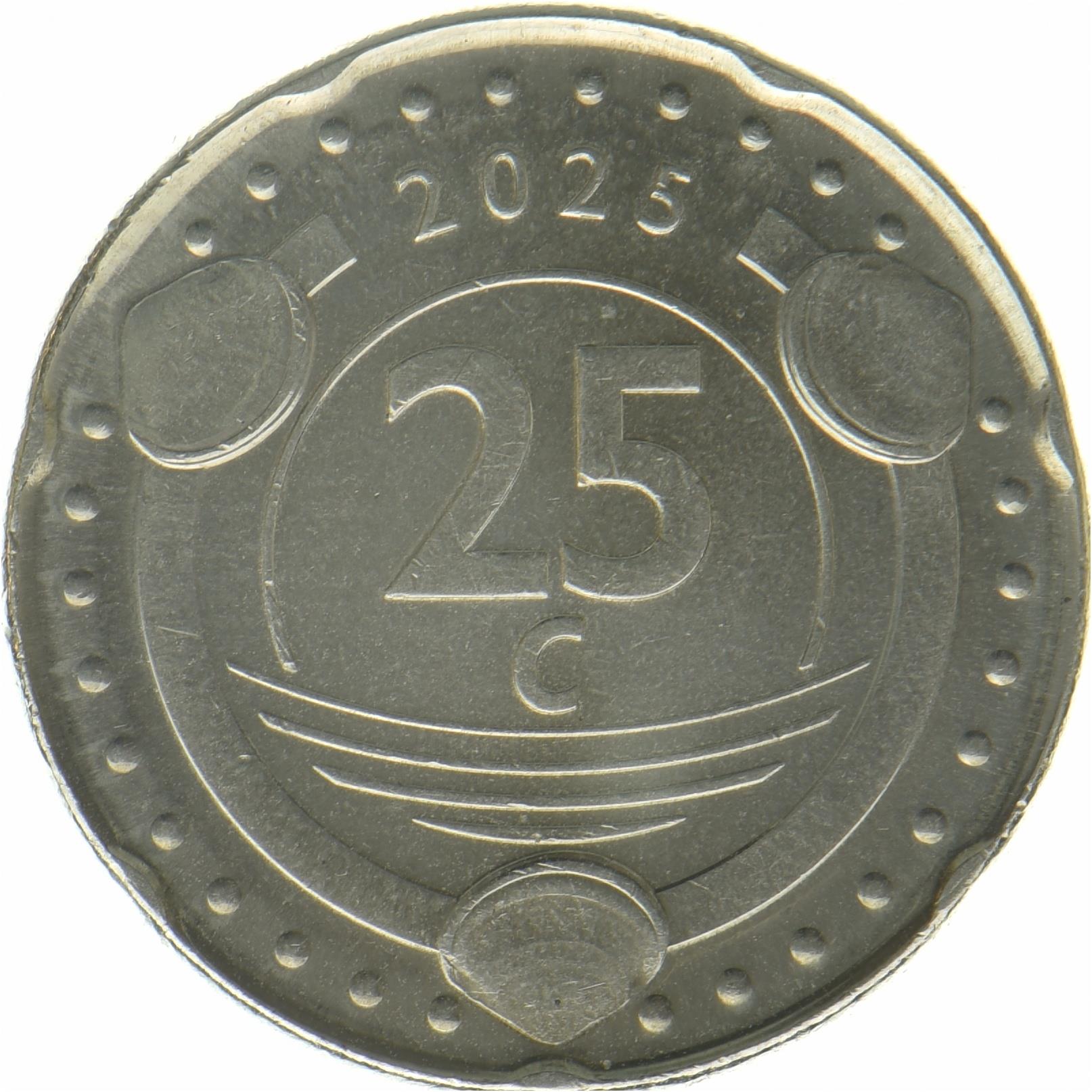 オランダ › オランダ領カリブ › キュラソー | 25セント硬貨 | オレンジブロッサム | 2025年