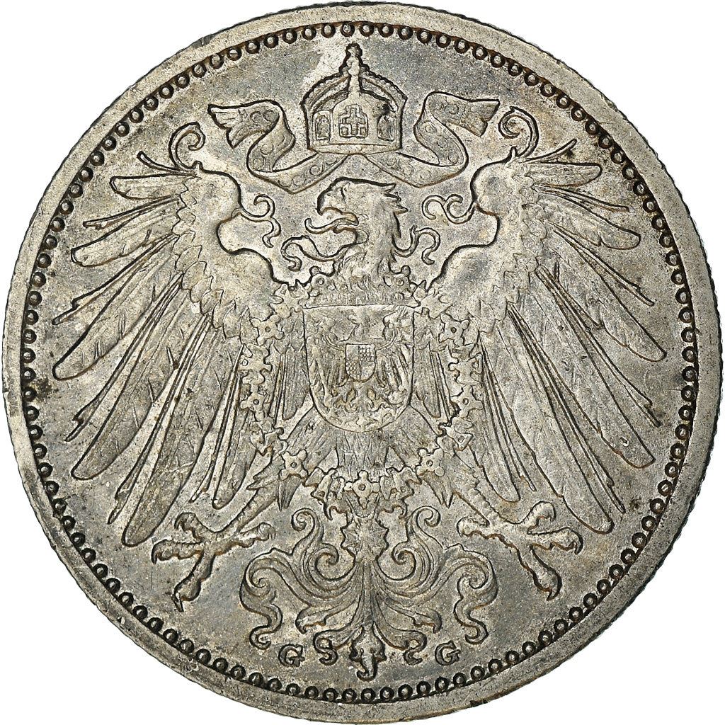 German Empire 1 Mark Coin | Deutsches Reich | Wilhelm II | Type 2 - Small Shield | KM14 | 1891 - 1916