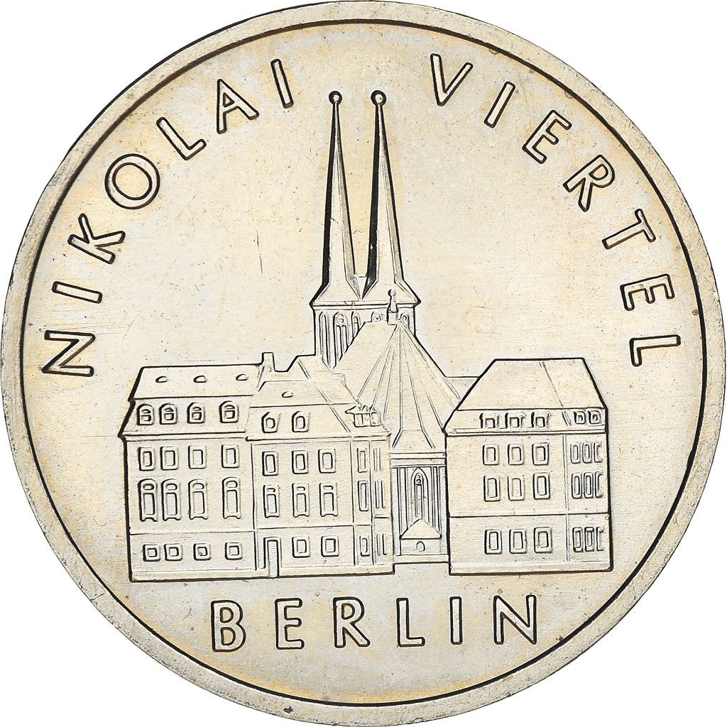 German Democratic Republic 5 Mark Coin | Nikolaiviertel | KM114 | 1987
