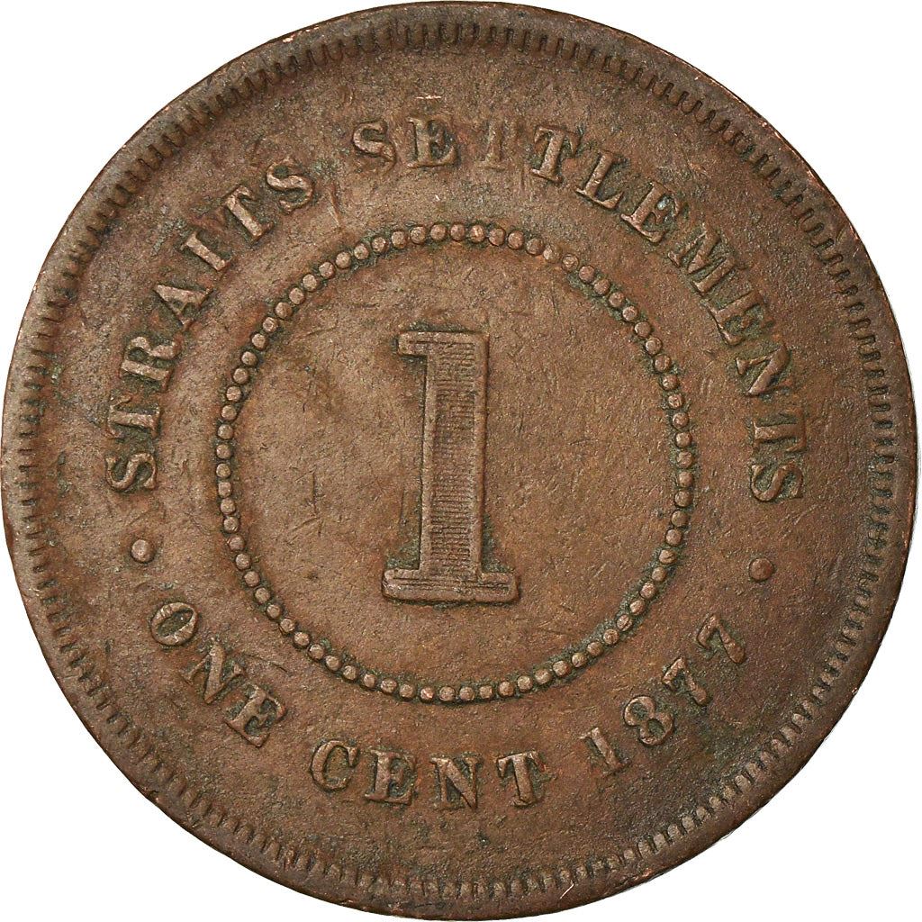 Straits Settlements | 1 Cent Coin | Queen Victoria | Copper | KM:9 | 1872-1883