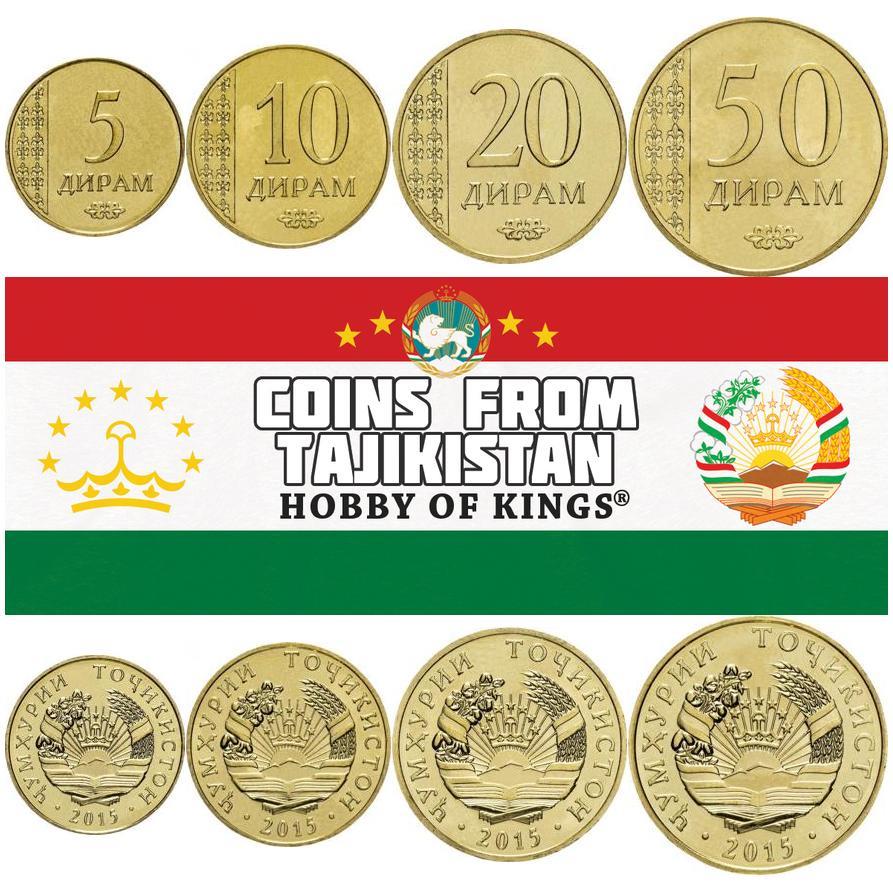 Tajikistan | 4 Coin Set | 5 10 20 50 Diram | 2015