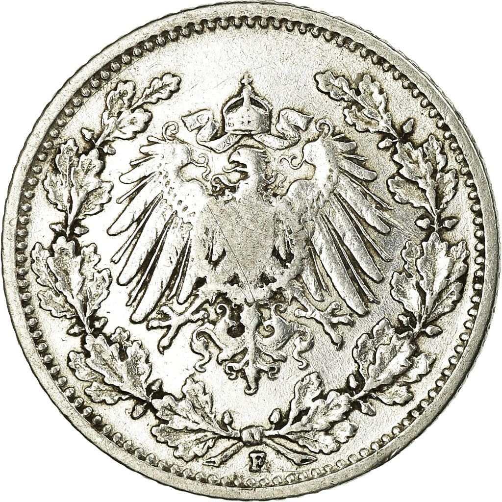 German Empire 1/2 Mark Coin | Deutsches Reich | Wilhelm II | Type 2 | KM17 | 1905 - 1919