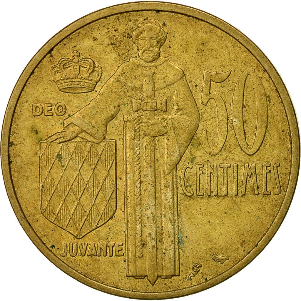 Monaco | 50 Centimes Coin | Rainier III | Km:144 | 1962