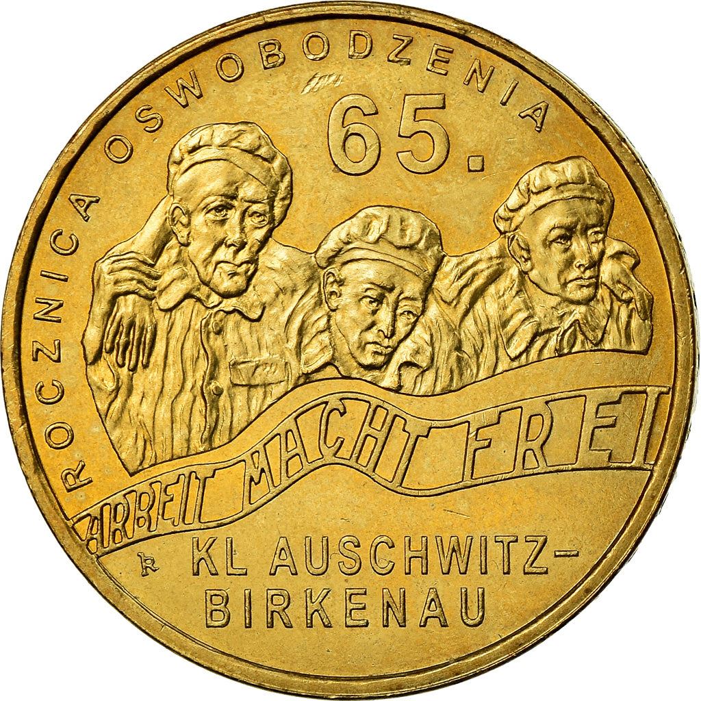 Poland | 2 Zlotys Coin | Auschwitz-Birkenau Liberation | Y:712 | 2010
