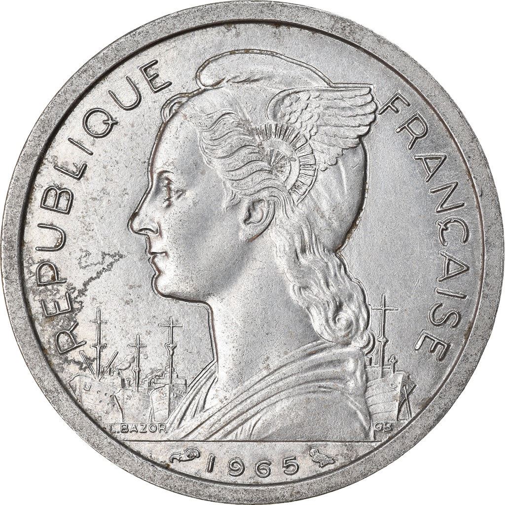 French Somaliland | 2 Francs Coin | Marianne | Waterbuck | Km:9 | 1959 - 1965