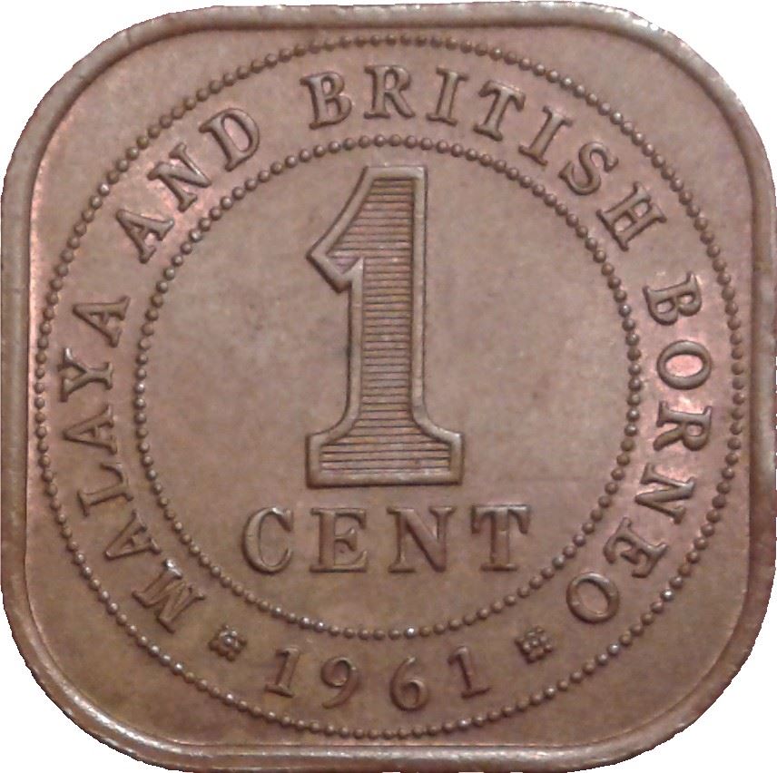 Malaya and British Borneo | 1 Cent Coin | Elizabeth II | KM:5 | 1956 - 1961