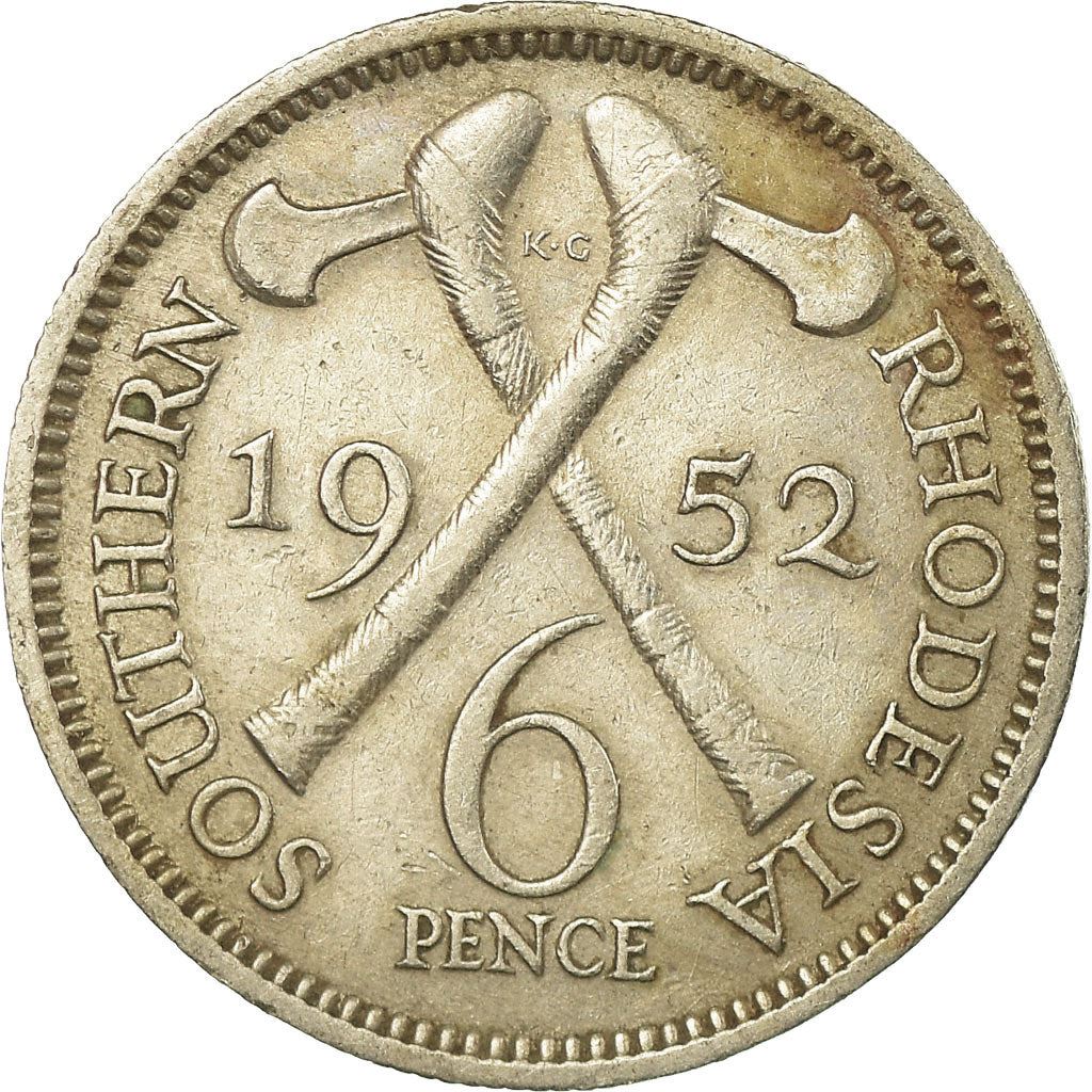 Southern Rhodesia | 6 Pence Coin | George VI | Axes | Km:21 | 1948 - 1952