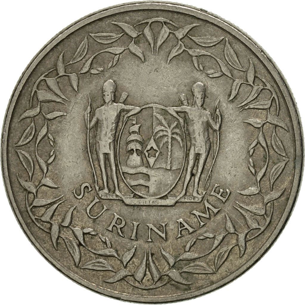Suriname | 100 Cents Coin | Wreath | Natives | Km:23 | 1987 - 2017