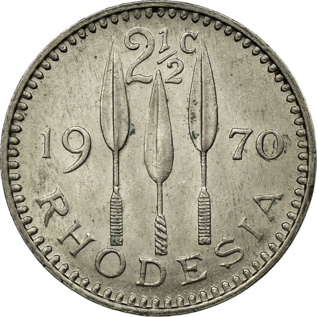Rhodesia | 2.5 Cents Coin | Antelopes | KM:11 | 1970