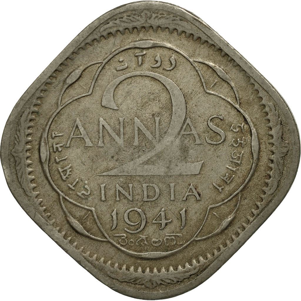 India - British | 2 Annas Coin | King George VI | Km:541 | 1939 - 1941