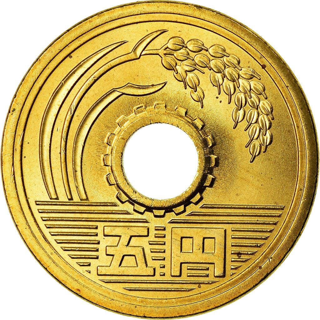 Japan | 5 Yen Coin | Water | Rice Stalk | Y:96, Jnda:02-12, Schön:73 | 1989 - 2019