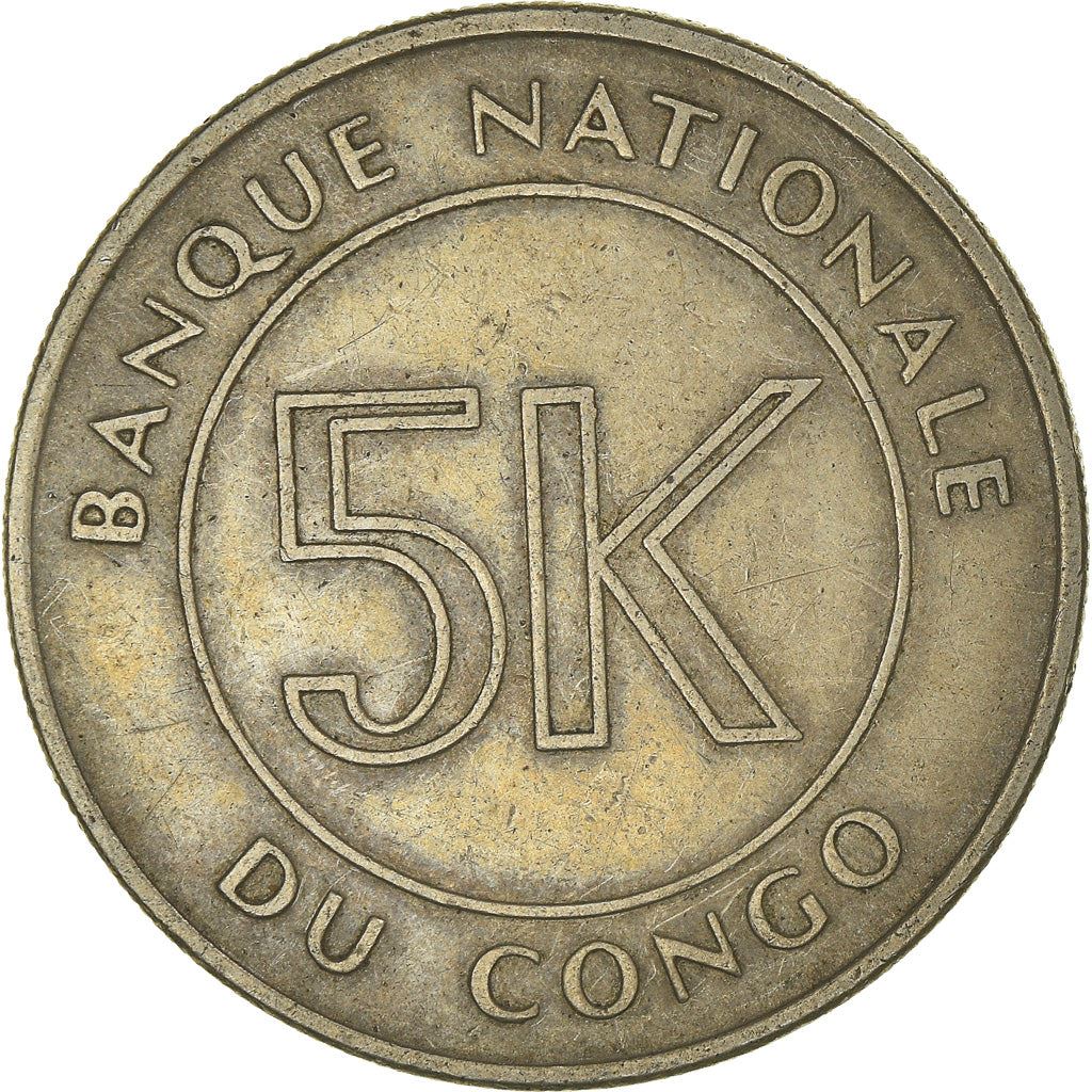 Congo-Leopoldville | 5 Makuta Coin | Mobutu Sese Seko | Km:9 | 1966 - 1977