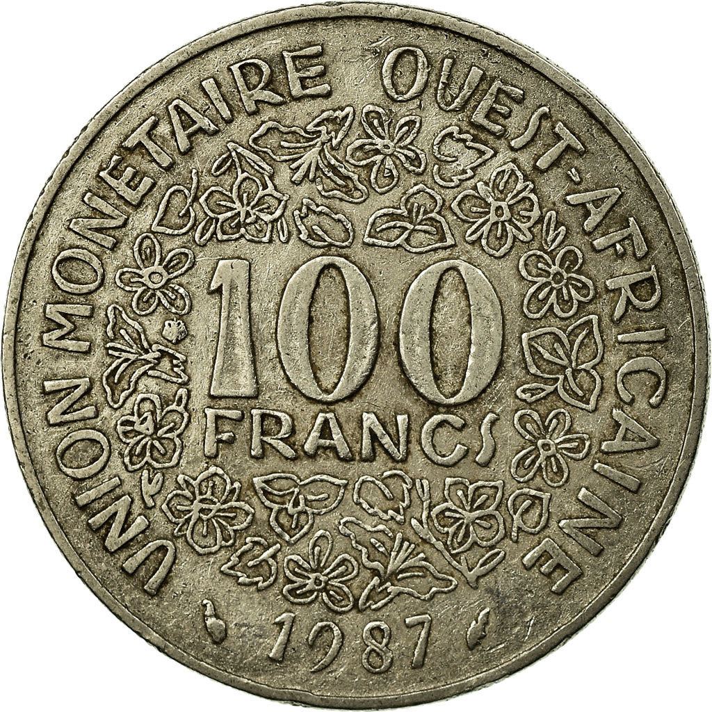 Western African States | 100 Francs Cfa Coin | Emblem of Central Bank | Flowers | Km:4 | 1967 - 2005