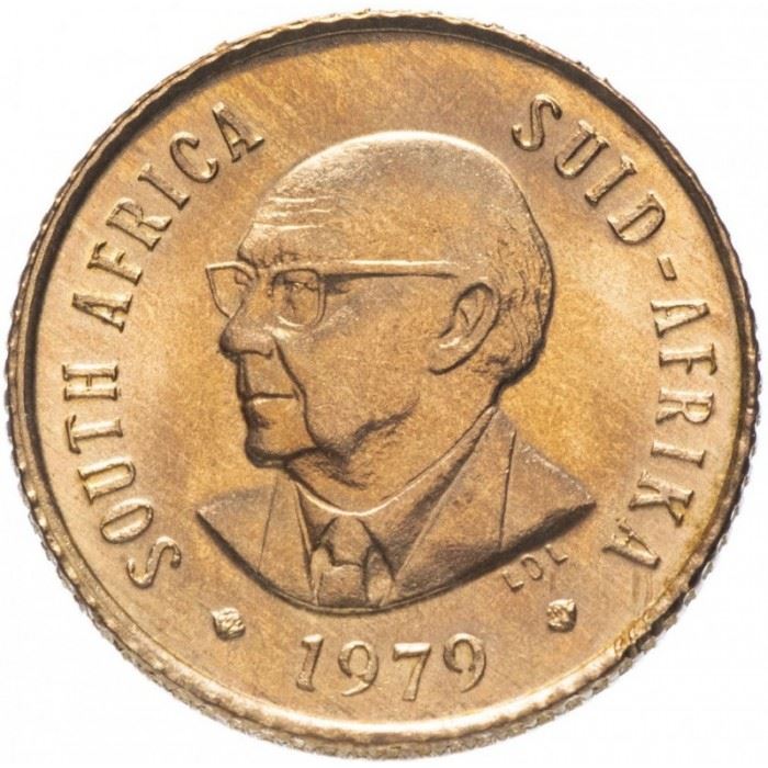 South Africa | 1/2 Cent Coin | Nicolaas Johannes Diederichs | Birds | Sparrows | Km:97 | 1979