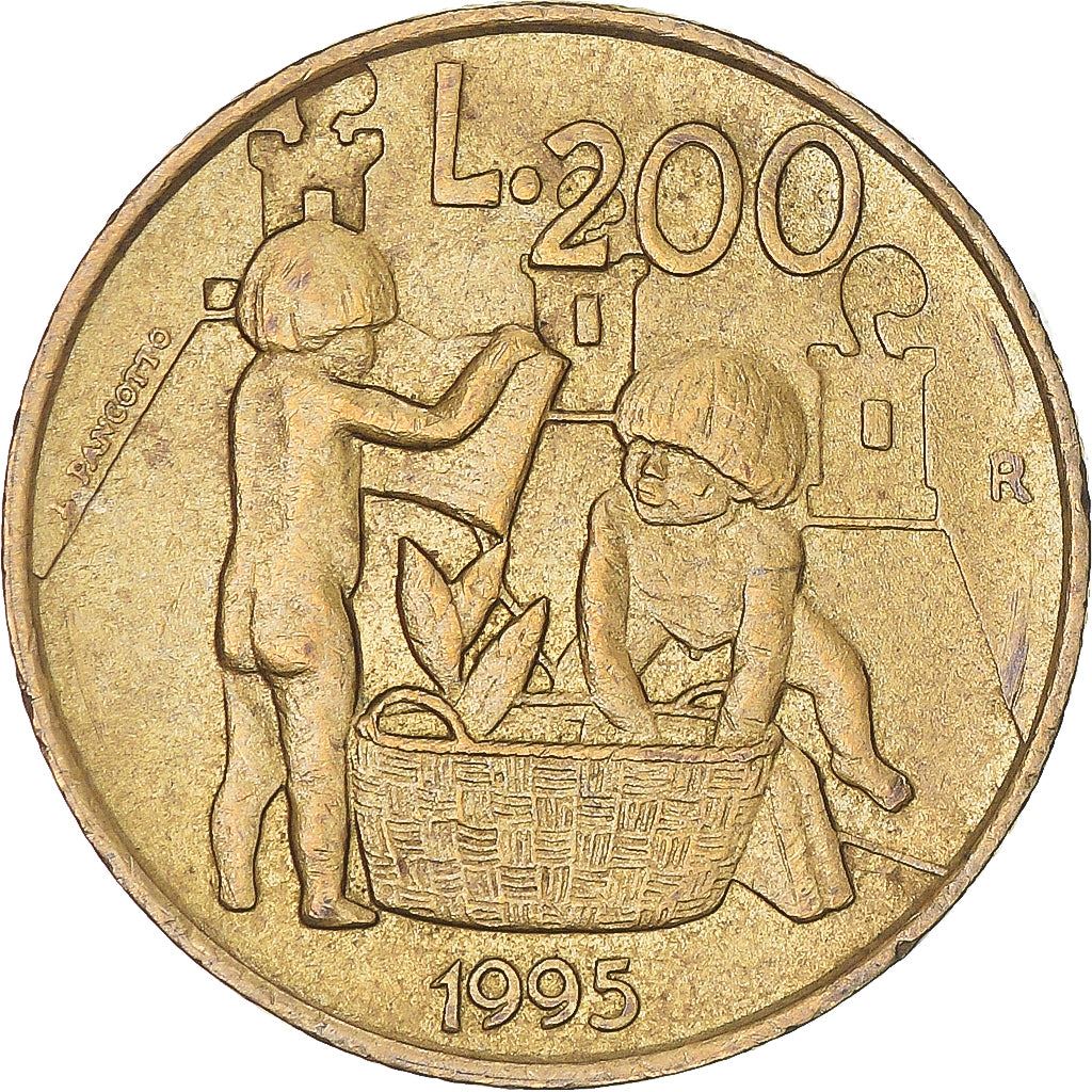 San Marino | 200 Lire Coin | Children | Km:329 | 1995