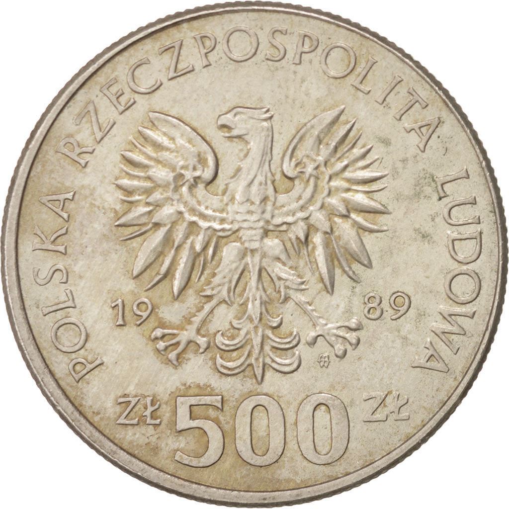 Poland | 500 Zlotys Coin | Ladislaus II Jagiellon | Y:194, Parm:336, Fischer Po:Ob107 | 1989