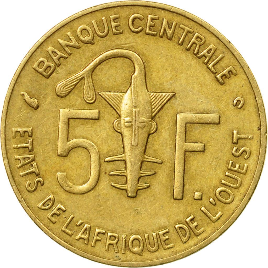Western African States | 5 Francs Cfa Coin | Emblem of Central Bank | Gazelle | Km:2A | 1965 - 2023