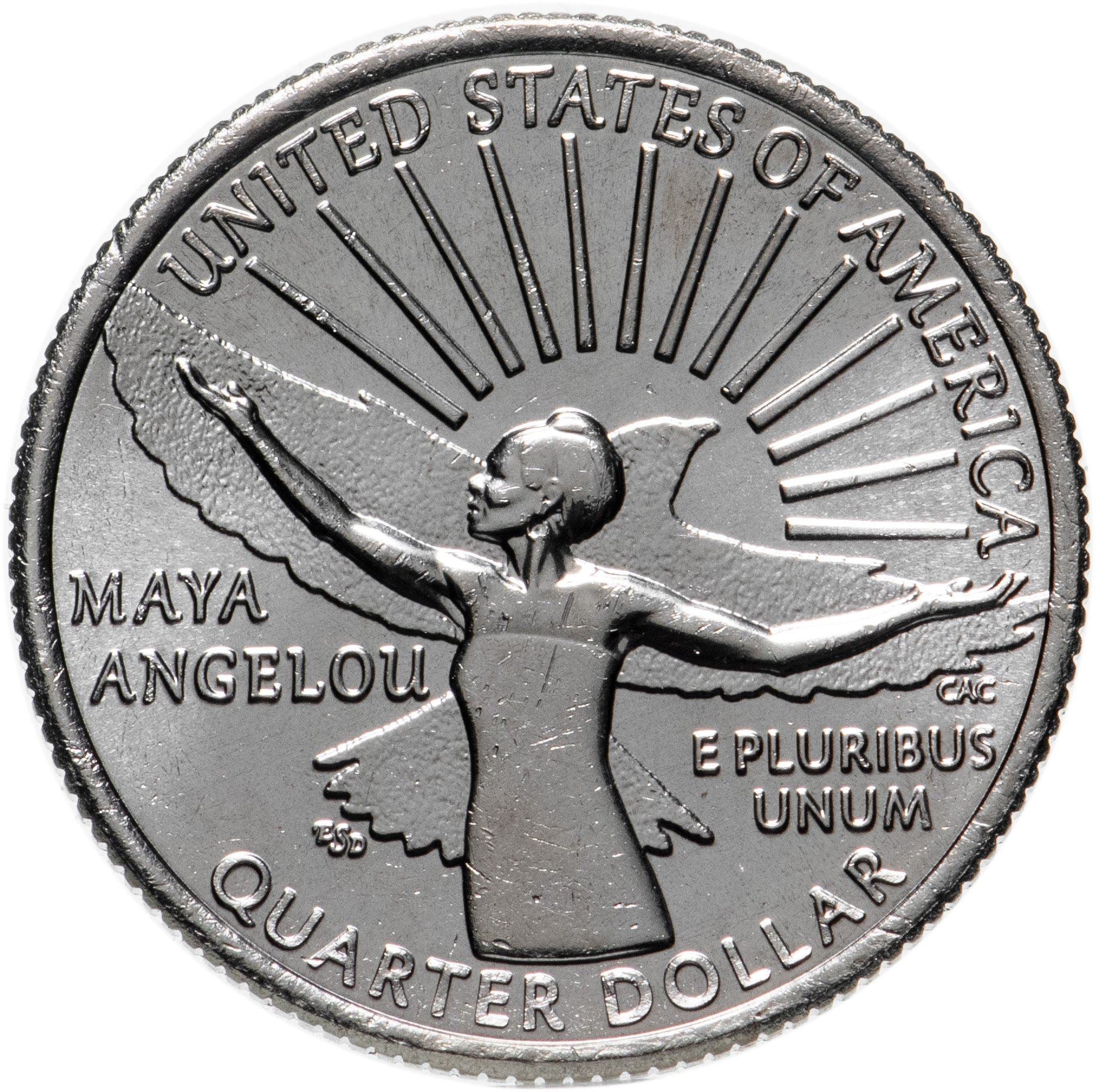 United States | 1/4 Dollar Coin | Maya Angelou | KM:766 | 2022