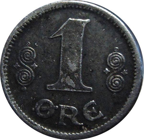 Denmark | 1 Ore Coin | Monogram | KM:812a | 1918 - 1919