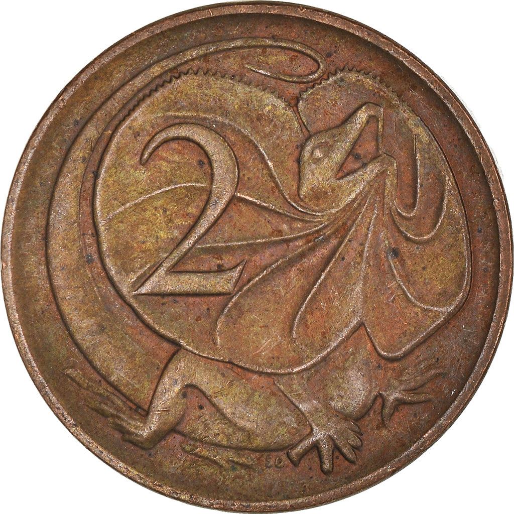 Australia | 2 Cents Coin | Frill-necked Lizard | Km:63 | 1966 - 1984
