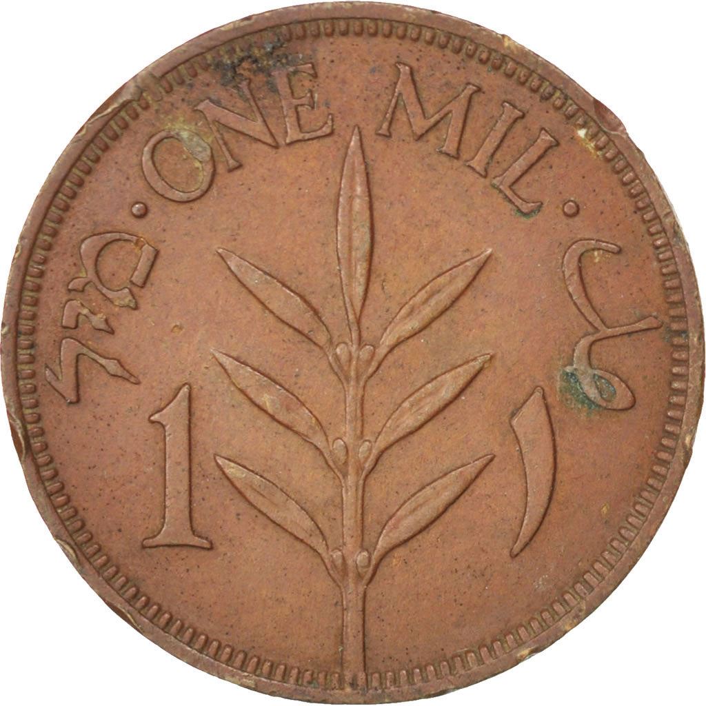 British Palestine | 1 Mil Coin | Olive Branch | Km:1 | 1927 - 1947