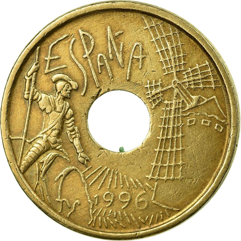 Spain 25 Pesetas Castile-La Mancha Coin KM962 1996