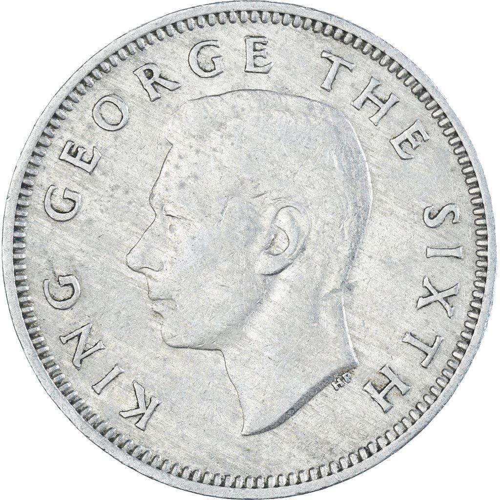 New Zealand Coin New Zealander 1 Shilling | King George VI | Maori Warrior | Taiaha | KM17 | 1948 - 1952