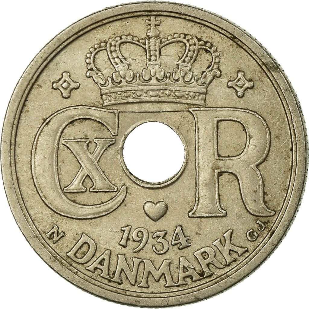 Denmark | 25 Ore Coin | Monogram | Km:823 | 1924 - 1947