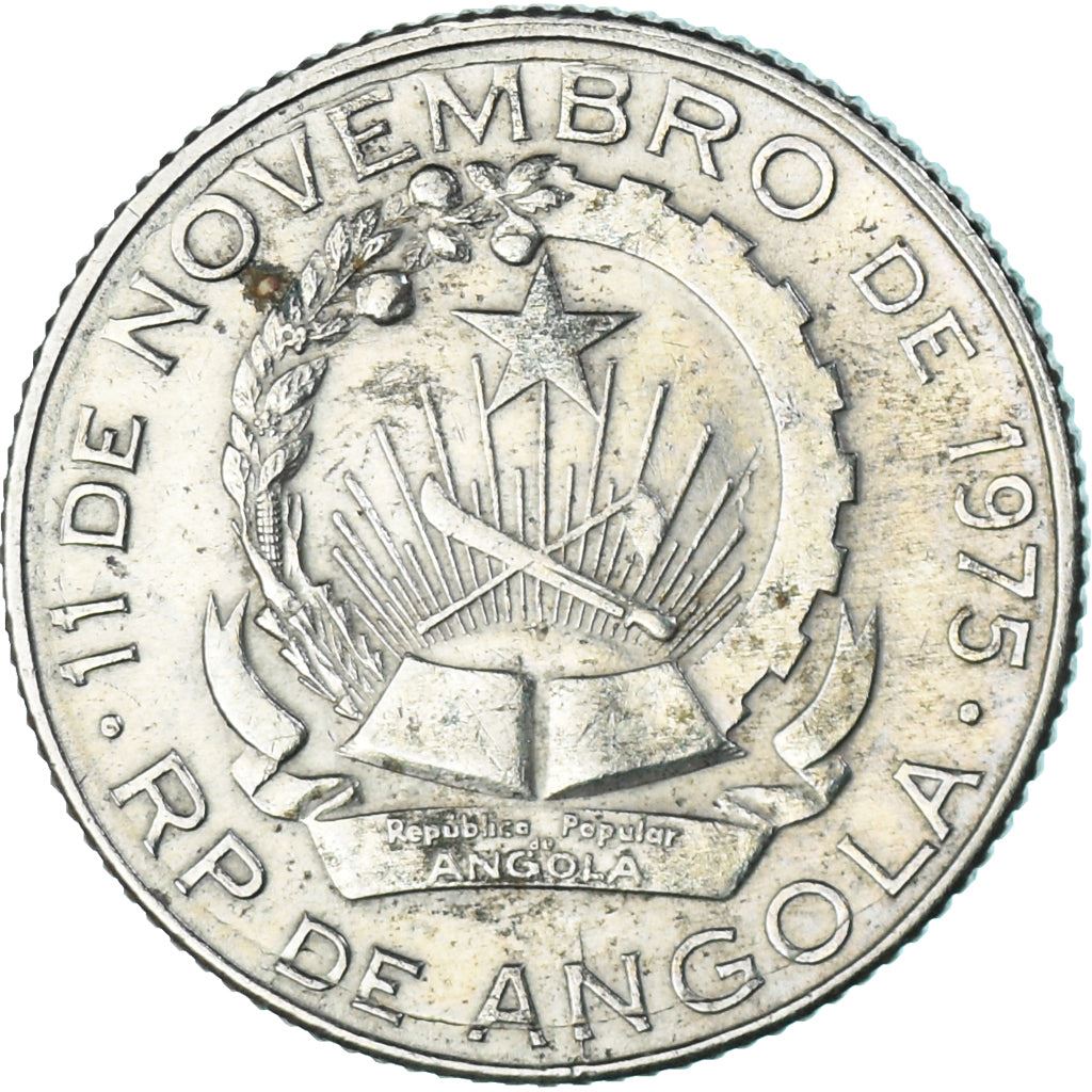 Angola | 1 Kwanza Coin | Gear | Wreath | Km:83 | 1977 - 1979
