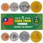 Taiwan | Set van 4 munten | 1 Nieuwe Dollar 5 Nieuwe 10 Nieuwe 50 Nieuwe Dollars | 1981 - 2023