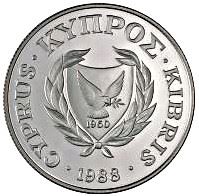 Cyprus 50 Cents Coin | Olympic Games Seoul | KM60 | 1988