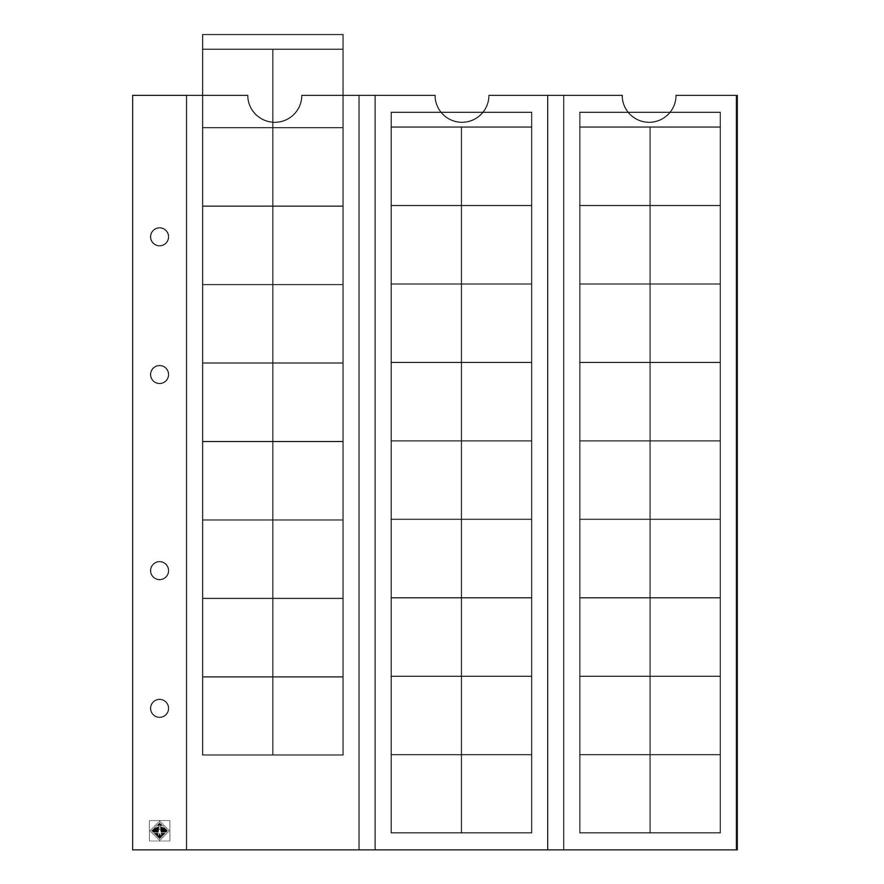 OPTIMA Coin Sheets for Ring Binders | Packs of 5 | Different Pocket Configurations