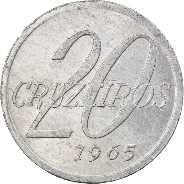 ブラジル | 20クルゼイロ硬貨 | ブラジルの地図 | Km:573 | 1965