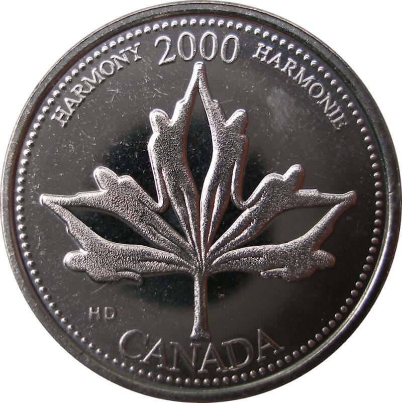 Canada | 25 Cents Coin | Harmony | Nickel | KM:377 | 2000