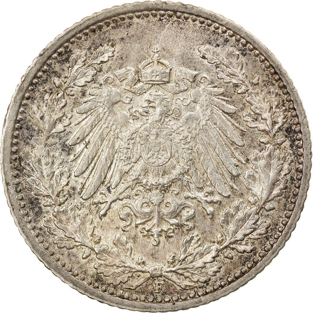 German Empire 1/2 Mark Coin | Deutsches Reich | Wilhelm II | Type 2 | KM17 | 1905 - 1919