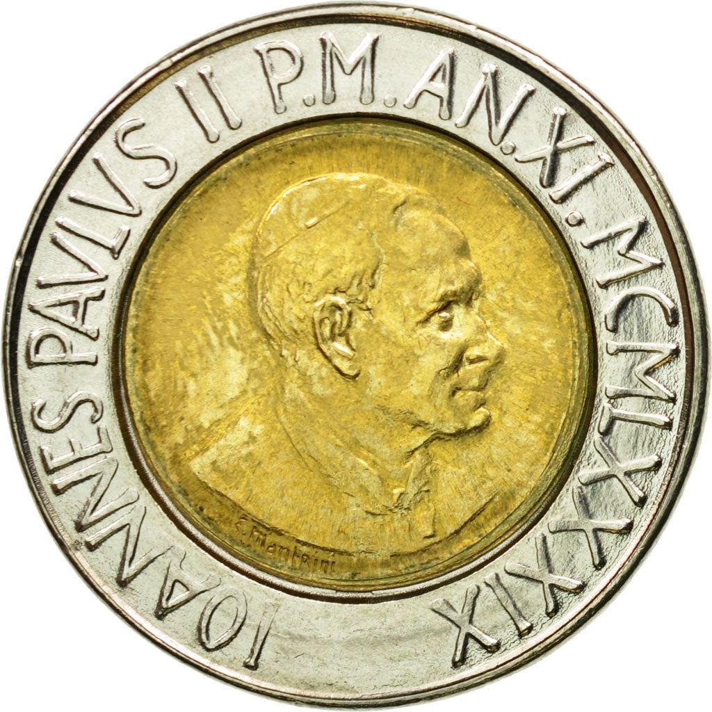 Vatican City | 500 Lire Coin | Grapevine | Km:218 | 1989