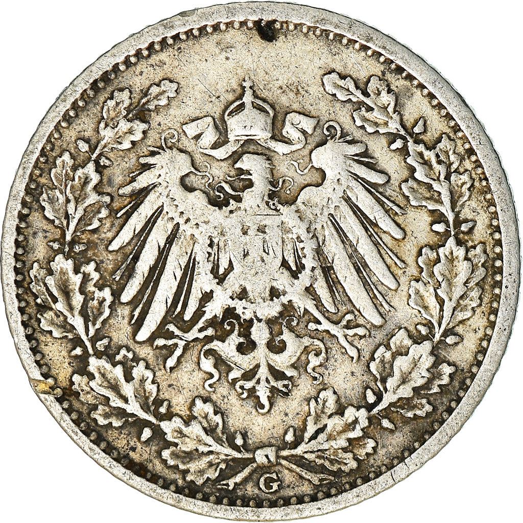 German Empire 1/2 Mark Coin | Deutsches Reich | Wilhelm II | Type 2 | KM17 | 1905 - 1919