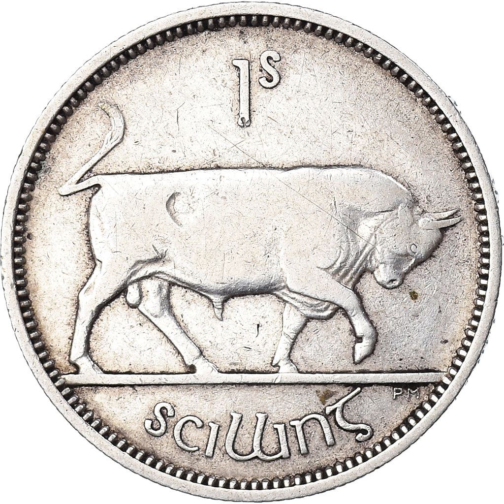 Irish 1 Scilling Coin | Celtic Harp | Bull | KM14 | 1939 - 1942