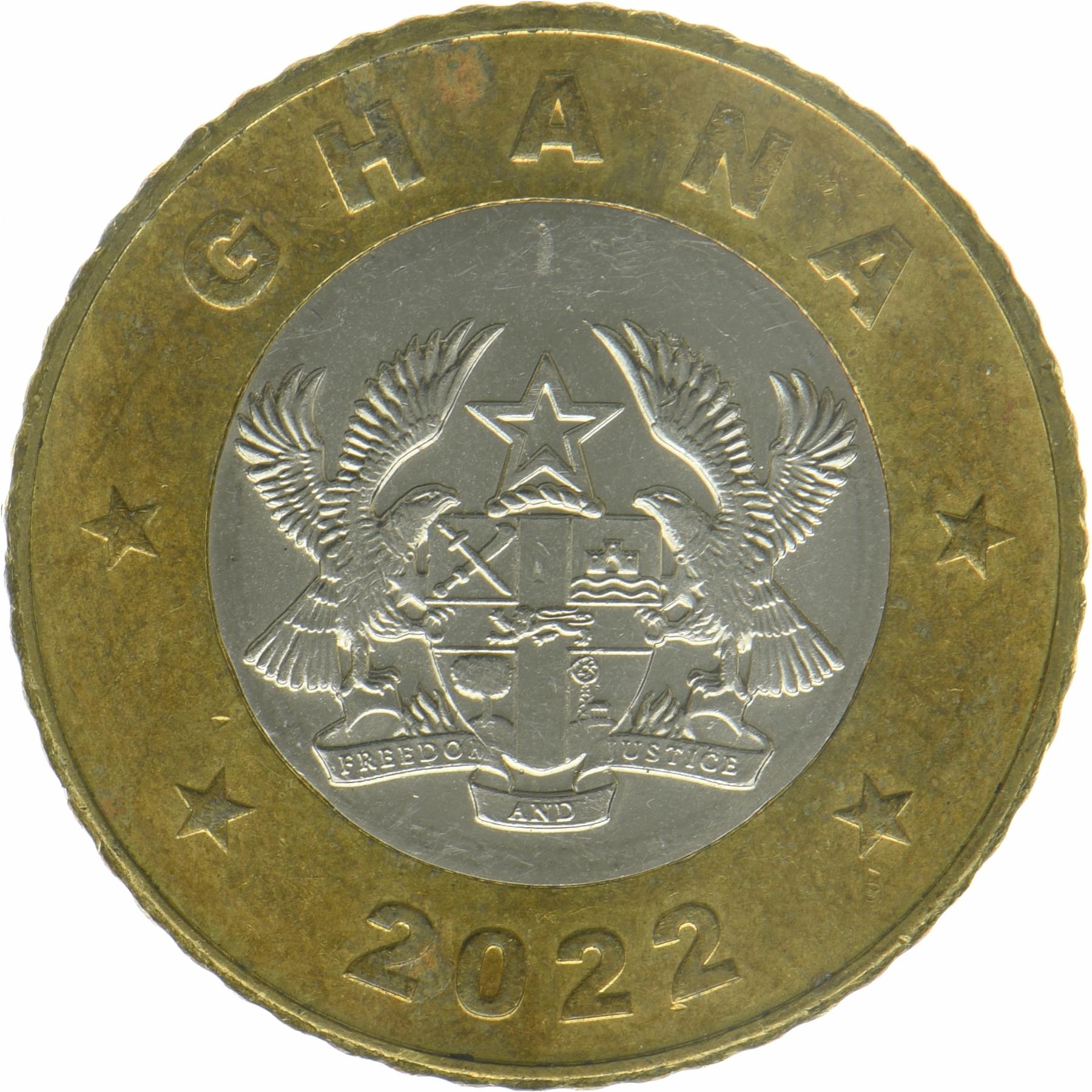 Ghana | 1 Cedi Coin | Scales | KM:177 | 2022
