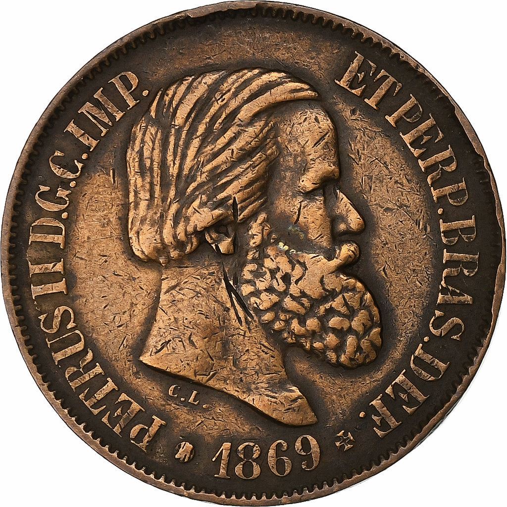 Brazil | 20 Reis Coin | Pedro II | Km:474 | 1868 - 1870