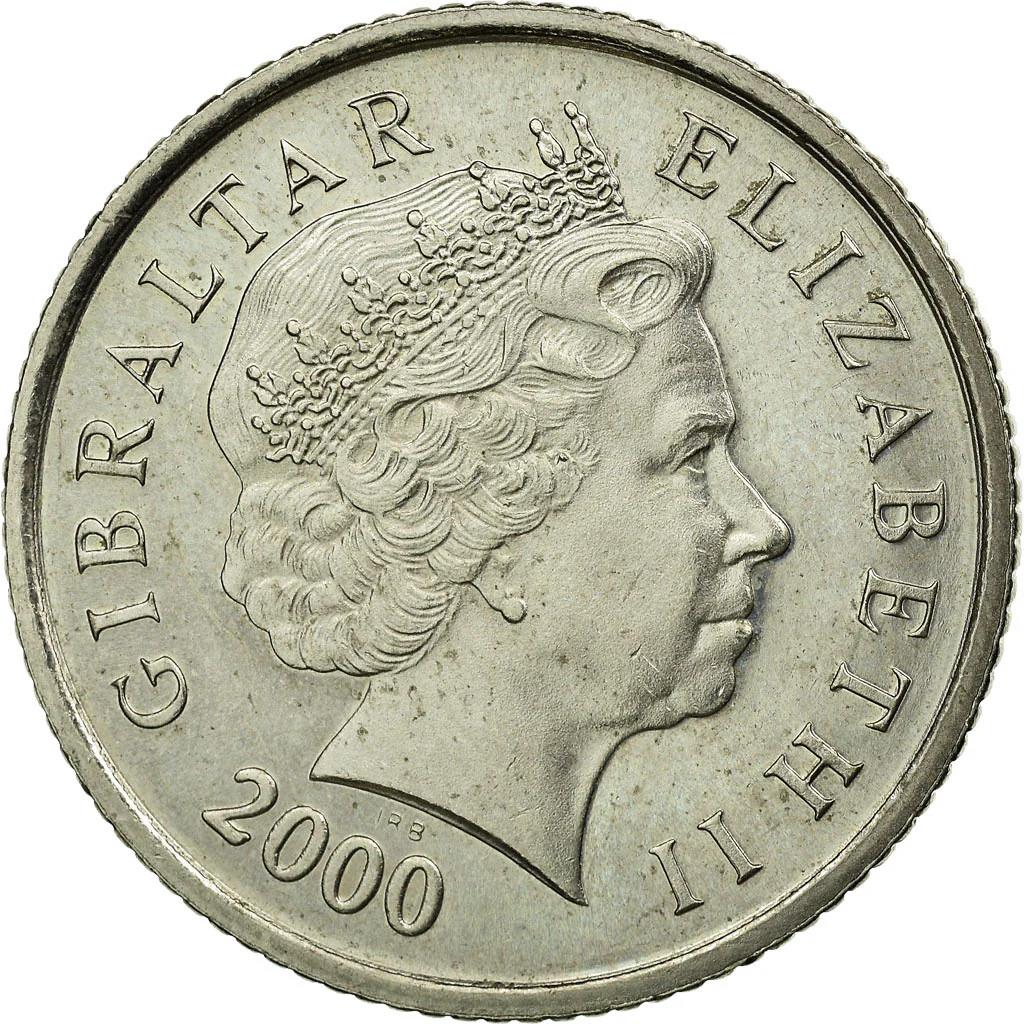 Gibraltar | 10 Pence Coin | Queen Elizabeth II | KM776 | 1998 - 2003