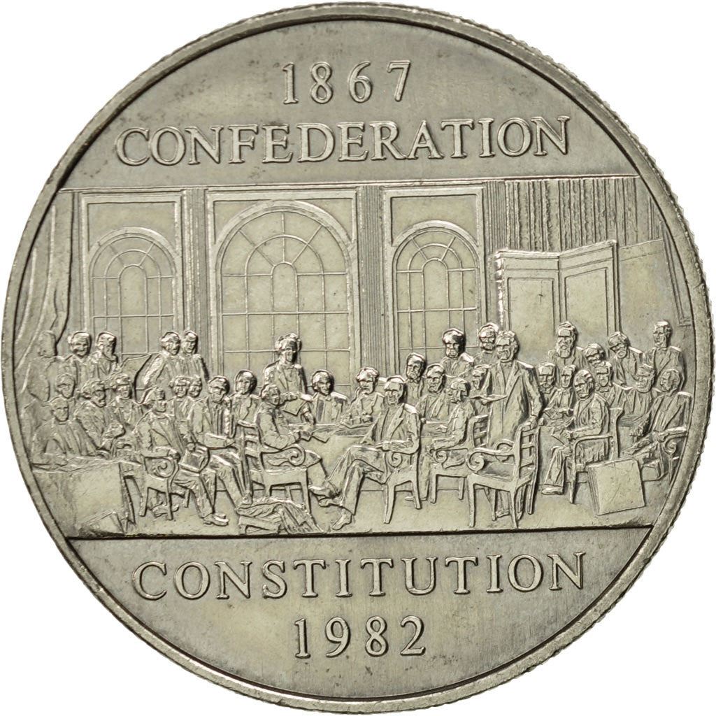Canada | 1 Dollar Coin | Constitution Acts | Nickel | KM:134 | 1982