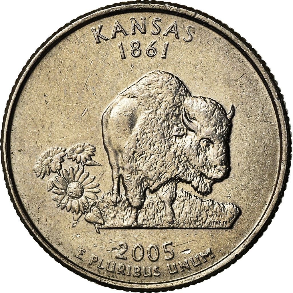 United States | 1/4 Dollar Coin | Kansas | Km:373 | 2005