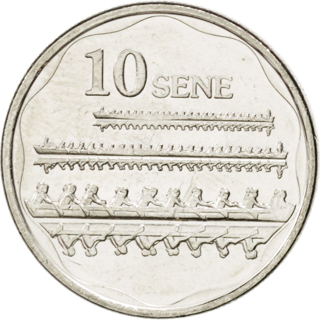 Samoa | 10 Sene Mynt | Tui Atua Tupua Tamasese Efi | Fautasi Kanot Racer | KM:168 | 2011 - 2015