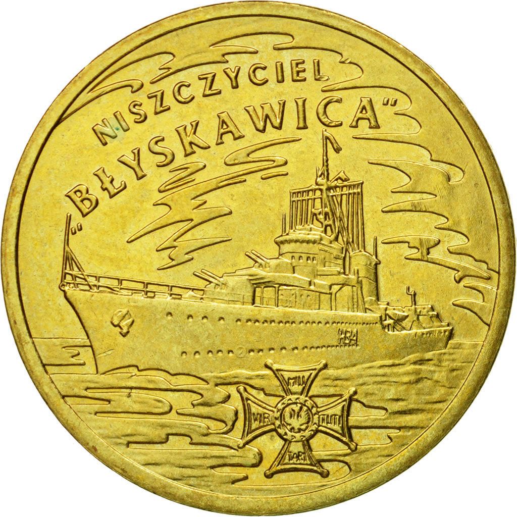 Poland | 2 Zlotys Coin | „Błyskawica” Destroyer | Y:820 | 2012