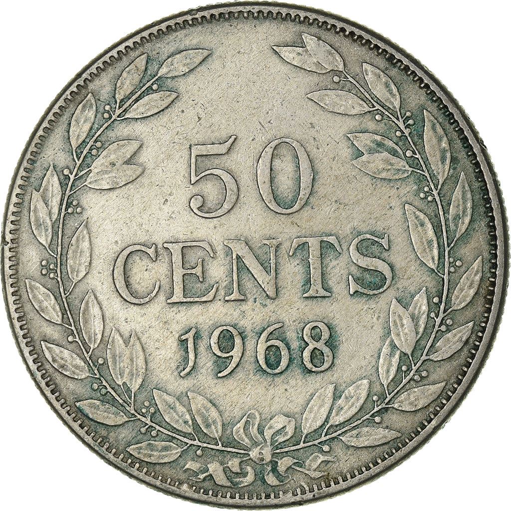 Liberia | 50 Cents Coin | Olive Branches | Km:17A | 1966 - 1990