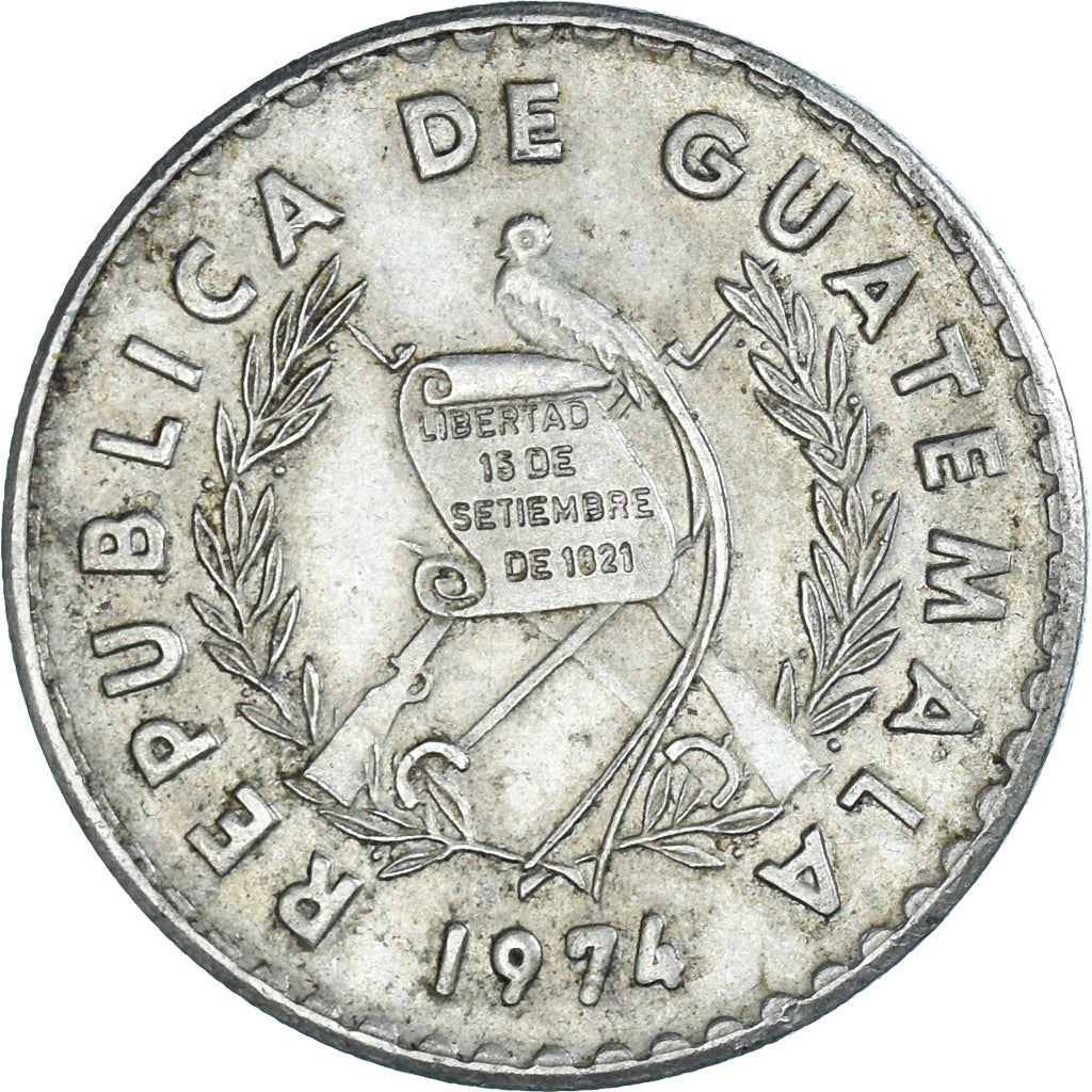 Guatemala | 10 Centavos Coin | Mayan Pillar | Km:274 | 1974 - 1975