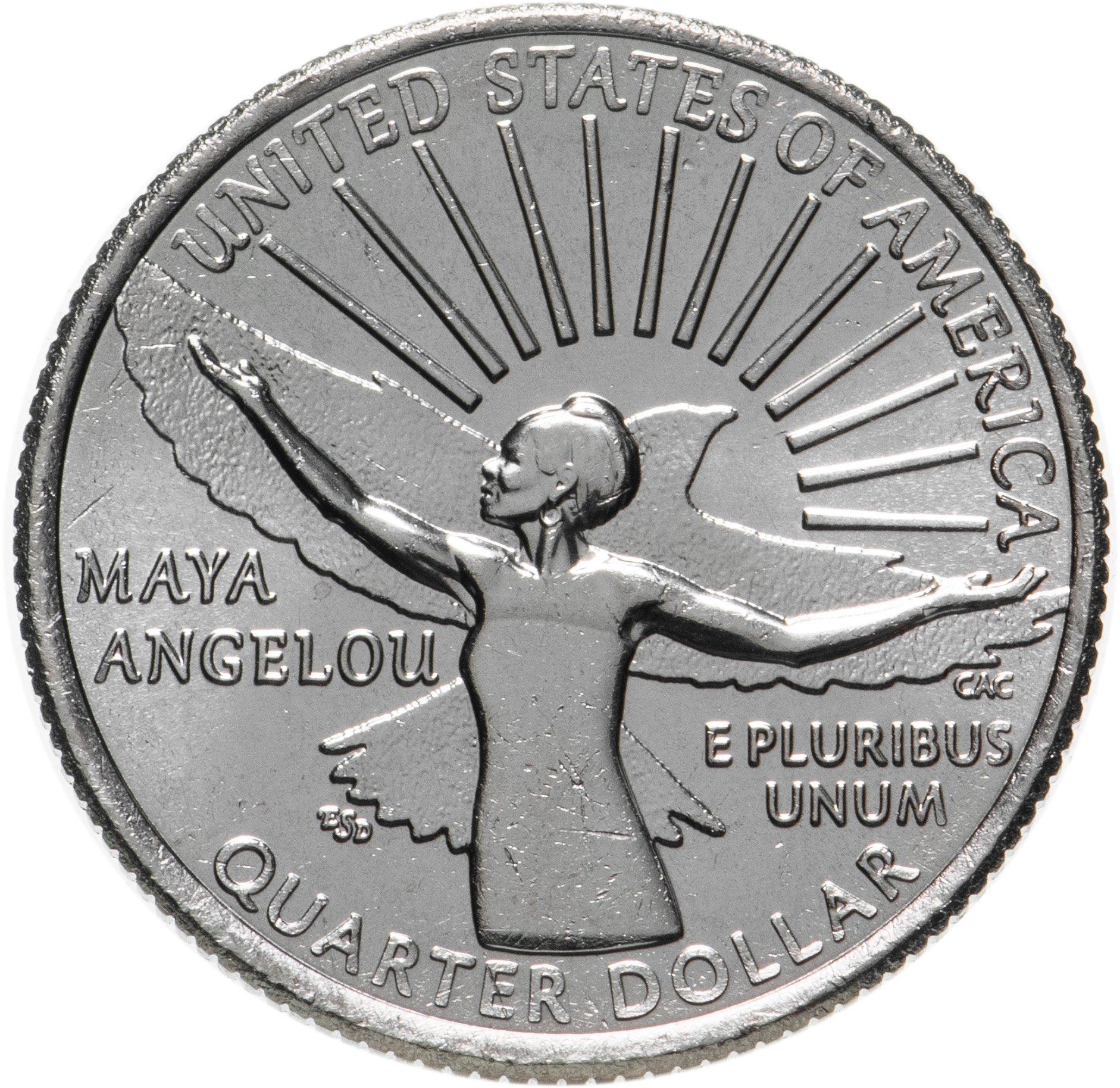 United States | 1/4 Dollar Coin | Maya Angelou | KM:766 | 2022